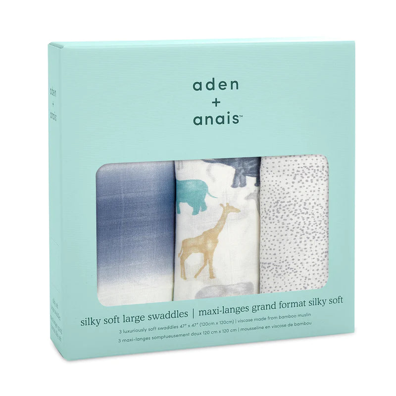 Aden And Anais 3 Pack Silky Soft Swaddles - Expedition