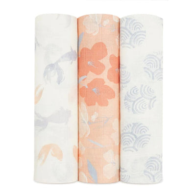Aden And Anais 3 Pack Silky Soft Swaddles - Koi Pond