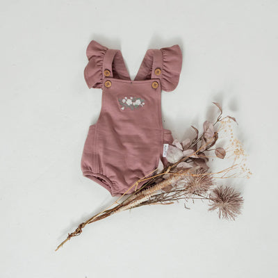 Aster & Oak Berry Embroidered Fleece Playsuit