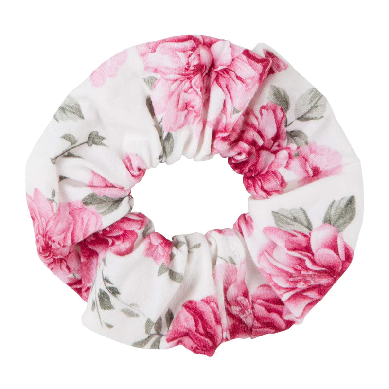 Designer Kidz Antique Floral Scrunchie - Rosewood