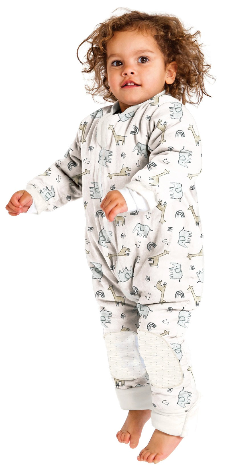 Baby Studio Cotton Warmies With Arms And Legs 3.0 TOG - Oatmeal/Rumble Jungle
