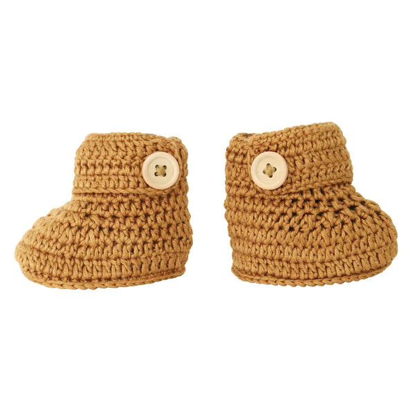 O.B Designs Crochet Bonnet & Bootie Set - Cinnamon