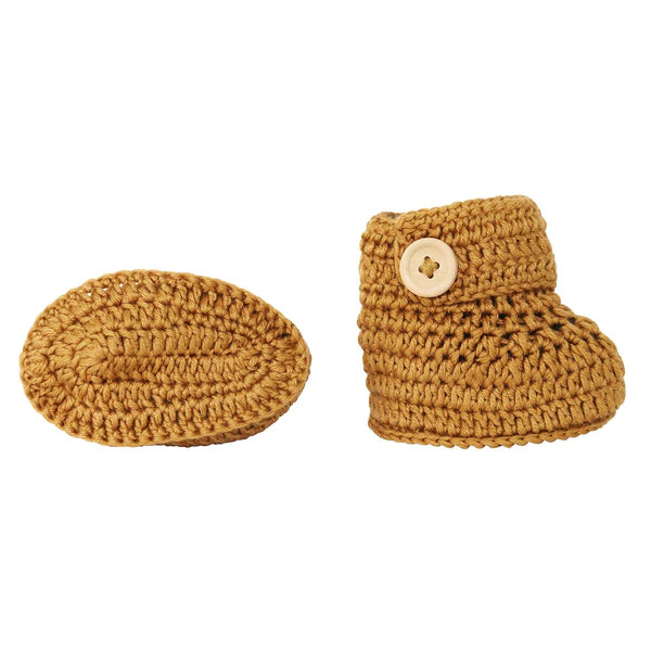 O.B Designs Crochet Bonnet & Bootie Set - Cinnamon