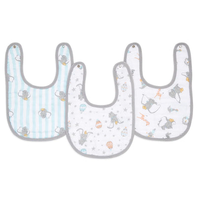 Aden and Anais Disney 3 Pack Classic Snap Bibs - Dumbo New Heights