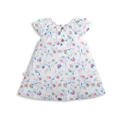 Tiny Twig Organic Flutter Sleeve Dress And Bloomer Set - Bold Floral