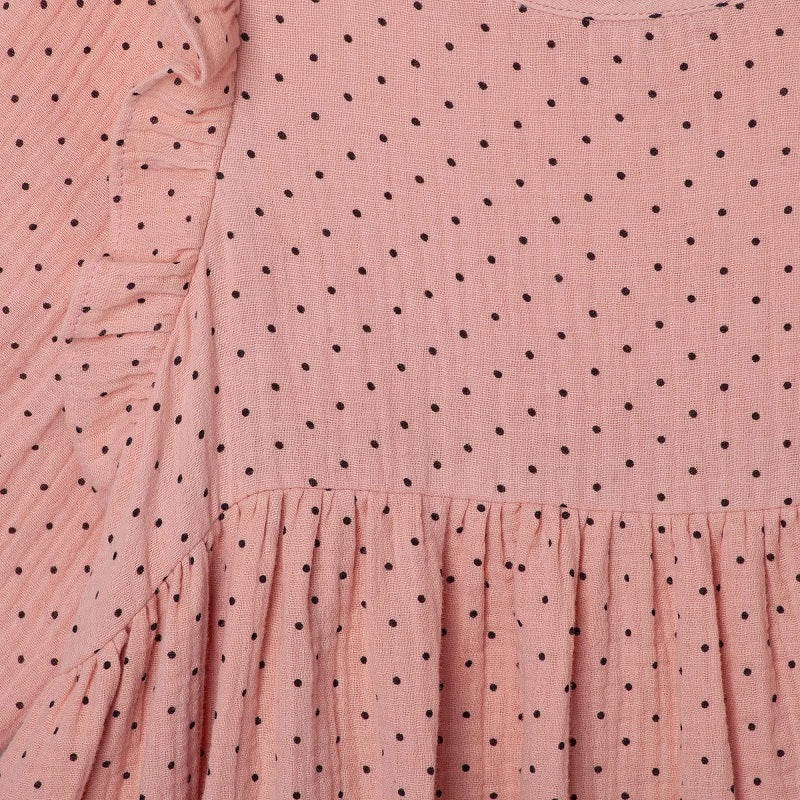 Designer Kidz Georgia Spot Dress - Dusty Pink