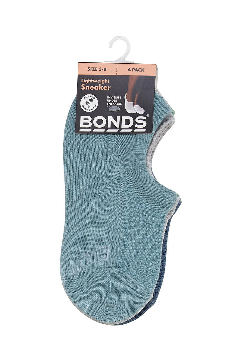 Bonds Womens Logo Light Sneaker 4 Pack - Acoustic Blue/Frozen Matcha/New Grey Marle/Risk It