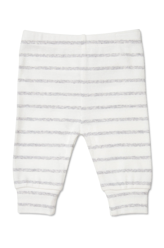 Marquise Grey Stripe Footless Rib Pants - Vanilla/Grey