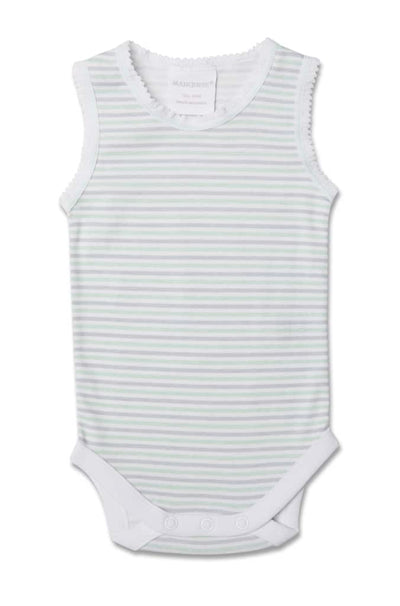 Marquise 2 Pack Elephant Striped Bodysuits - White/Green