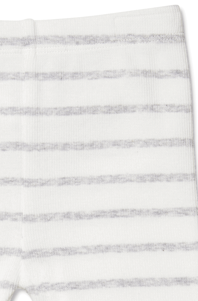 Marquise Grey Stripe Footless Rib Pants - Vanilla/Grey