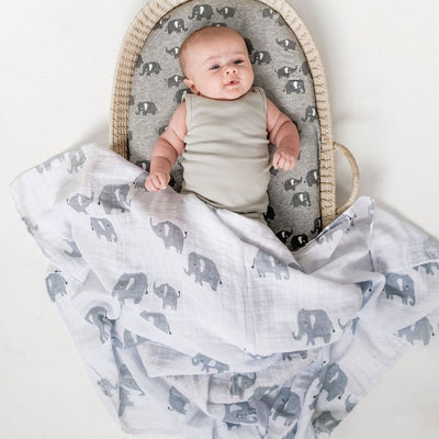 Mister Fly Muslin Wrap - Elephant