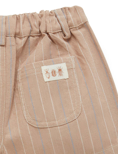 Purebaby Pull On Shorts - Taupe Stripe