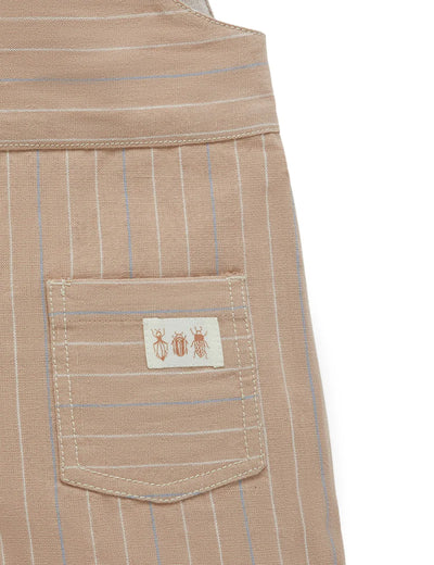 Purebaby Linen Blend Overall - Taupe Stripe