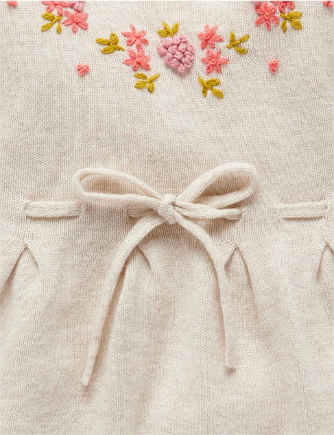 Purebaby Trattoria Knitted Dress - Ecru Melange