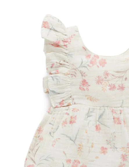 Purebaby Island Floral Dress - Pussy Willow Print