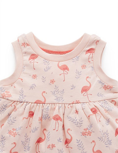 Purebaby Easy Dress - Flamingo Print