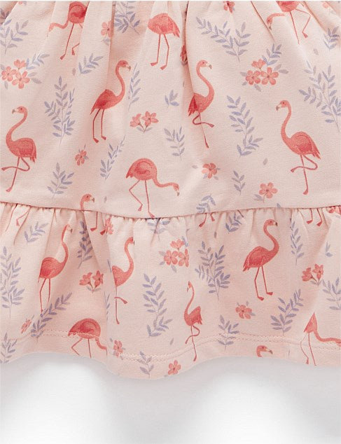 Purebaby Easy Dress - Flamingo Print