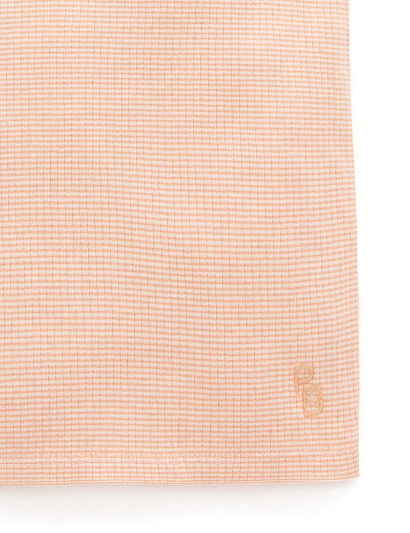 Purebaby Rib Short Sleeve Tee - Orange Stripe