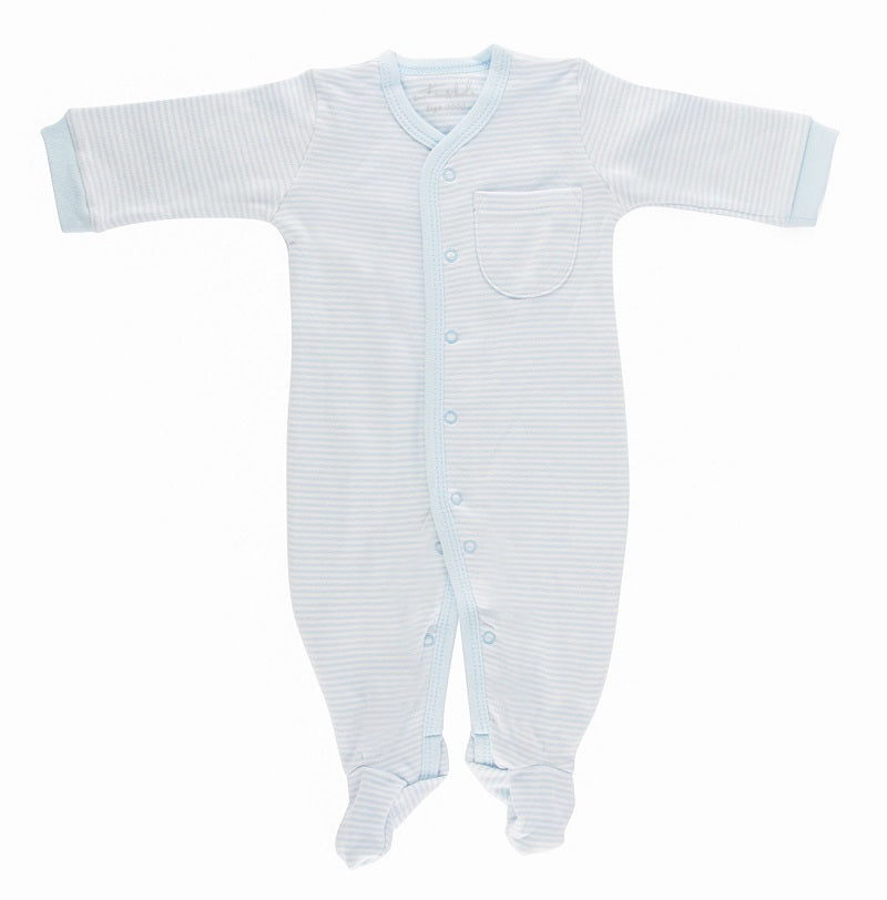 Emotion & Kids Pale Blue Fine Stripe Footed Outfit