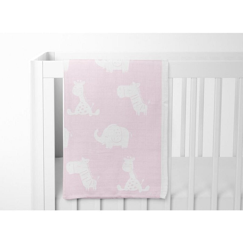Bubba Blue Pink Playtime Cotton Knit Blanket
