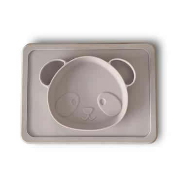 Plum My Baby Silicone Suction Plate - Oatmeal Panda