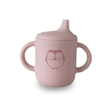 Plum My Baby Silicone Sippy Cup - Blush Owl