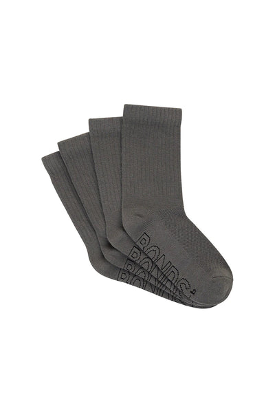 Bonds Kids Logo Light Crew Socks 4 Pack - Grey