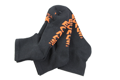Bonds Kids X-Temp Quarter Crew Socks 3 Pack - Black/Orange