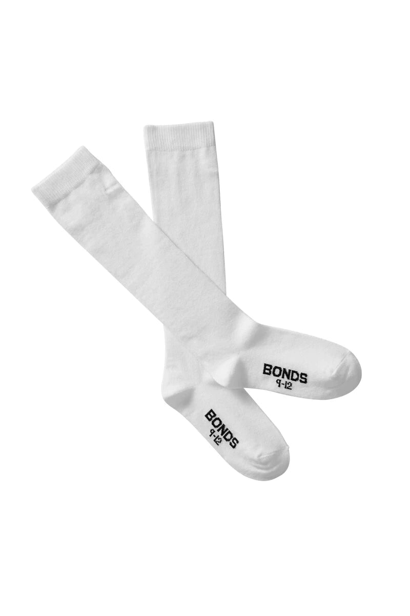 Bonds Kids School Knee High Socks 2 Pack - White