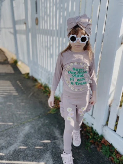 Kapow Kids Rose Taupe Frill Trackies