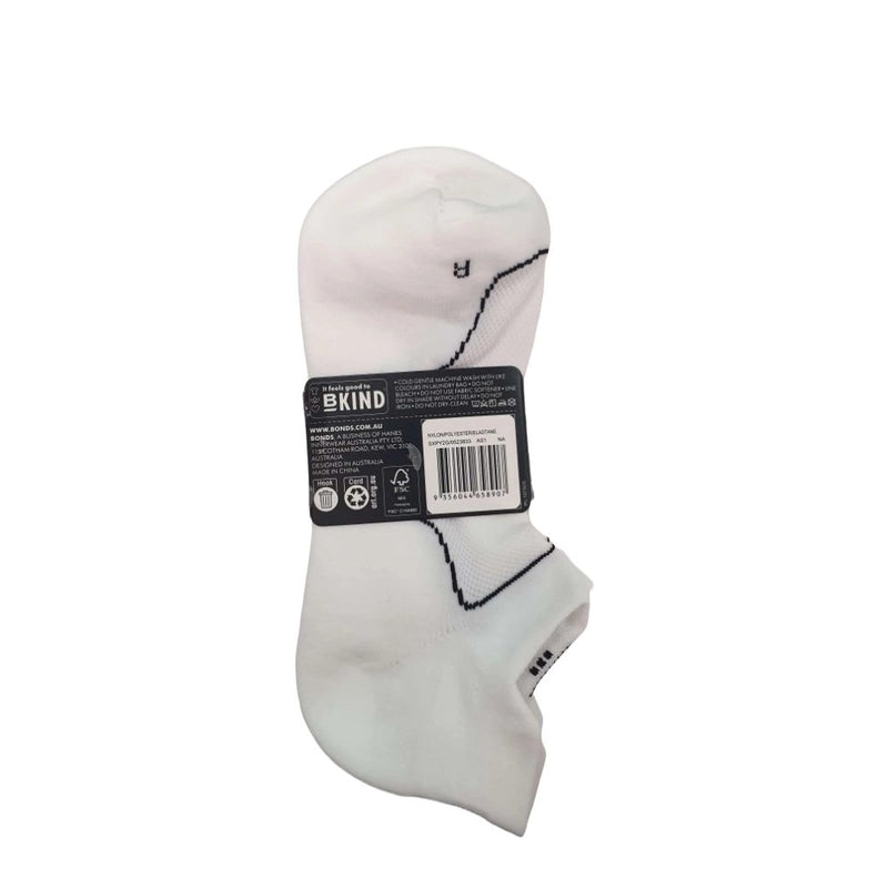 Bonds Mens X-Temp Air Low Cut Socks 2 Pack - White/Blue/Black
