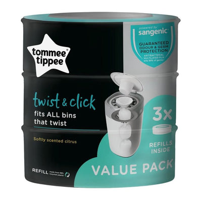 Tommee Tippee Twist & Click Nappy Disposal Refills 3 Pack