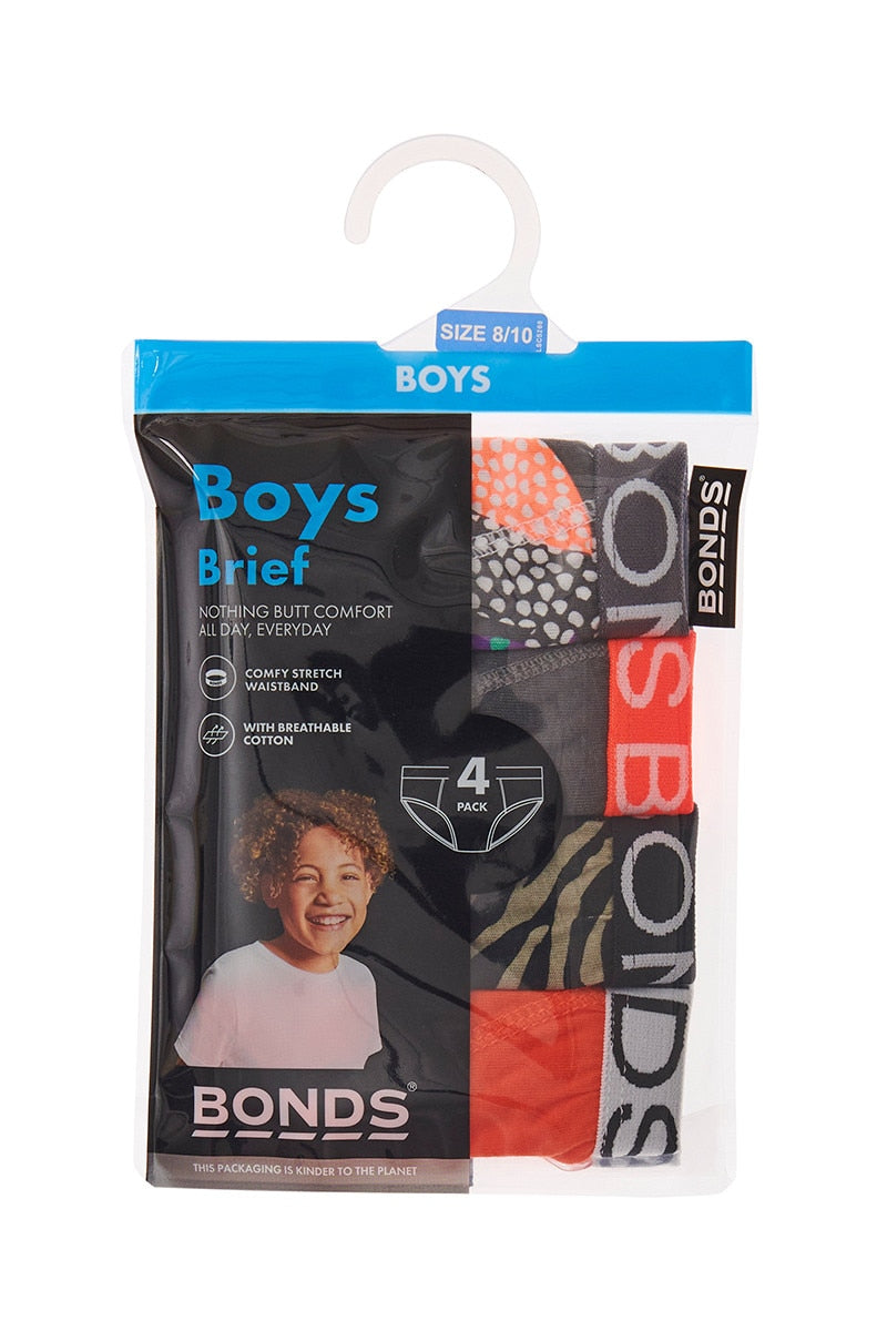 Bonds Boys 4 Pack Brief - Make Your Markleaf