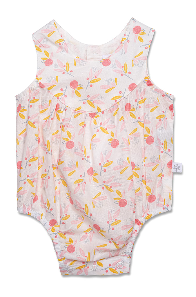 Marquise Baby Girls Vintage Plum Woven Cotton Bodysuit - Floral/Print