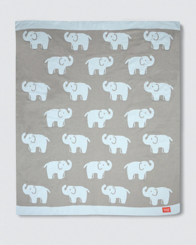 Weegoamigo Hola! Knit Blanket - Elliot Elephant