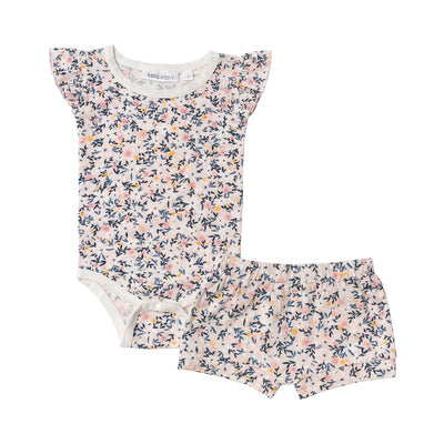 Mini Milly Zahra Flutter Bodysuit - Spring Floral Print