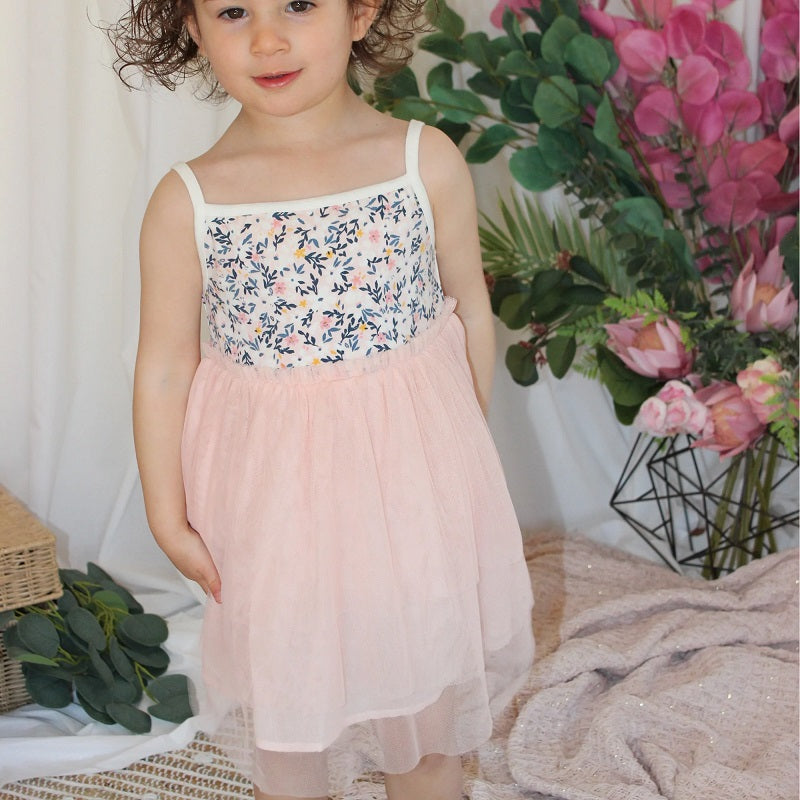Mini Milly Zahra Tutu Dress - Spring Floral Print/Pink