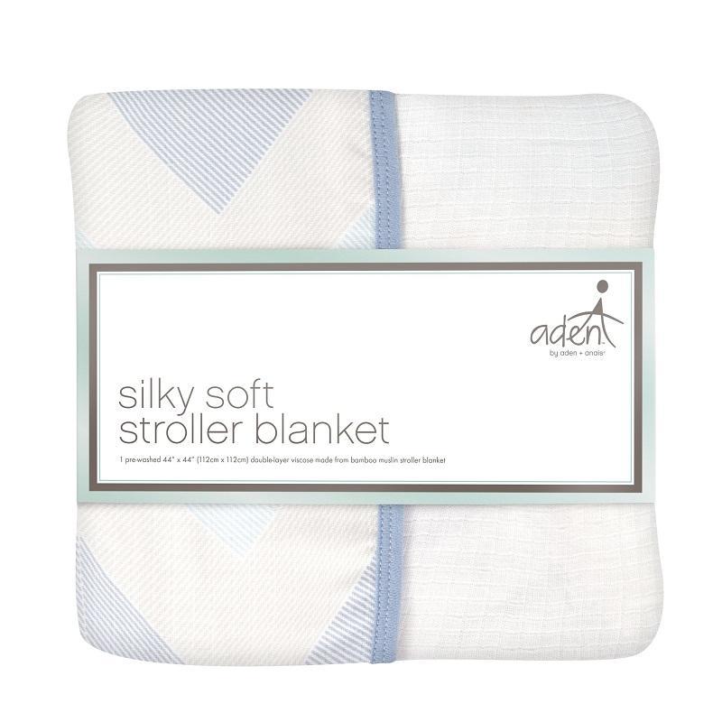 Aden and Anais Aden Silky Soft Muslin Large Stroller Blanket - Ziggy Blue-Outlet Shop For Kids