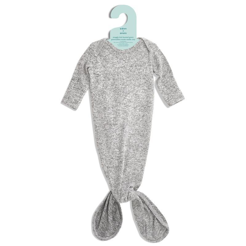 Aden and Anais Snuggle Knit Knotted Gown - Heather Grey-Outlet Shop For Kids