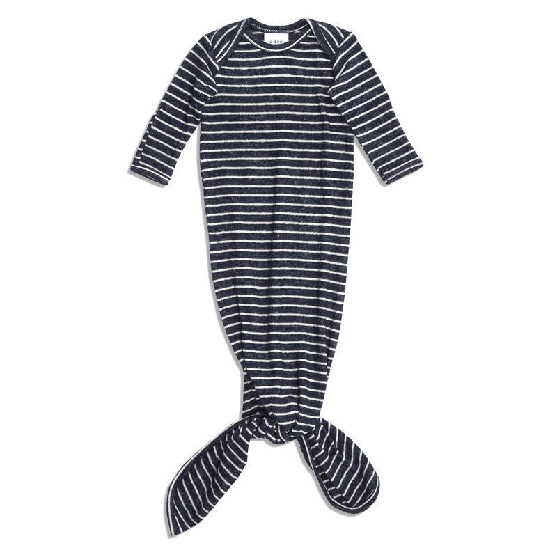 Aden and Anais Snuggle Knit Knotted Gown - Navy Stripe-Outlet Shop For Kids