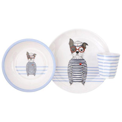 All 4 Ella Melamine Bowl - Dog Blue-Outlet Shop For Kids