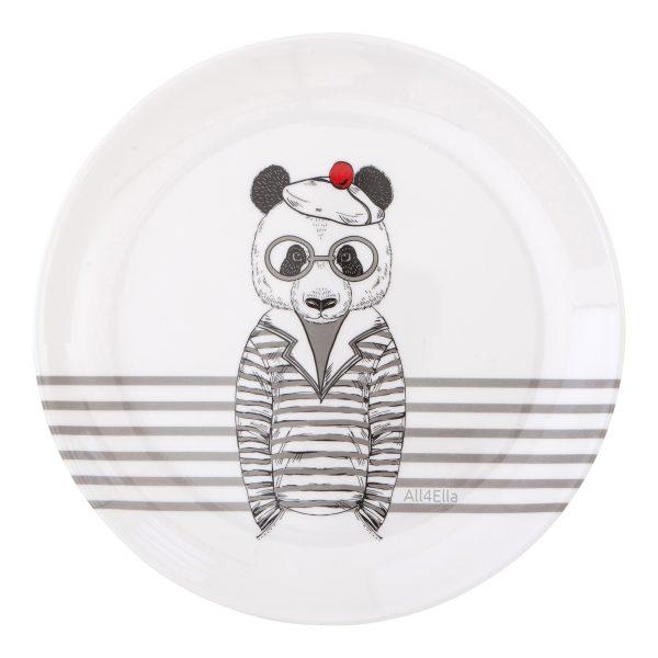 All 4 Ella Melamine Plate - Bear Grey-Outlet Shop For Kids