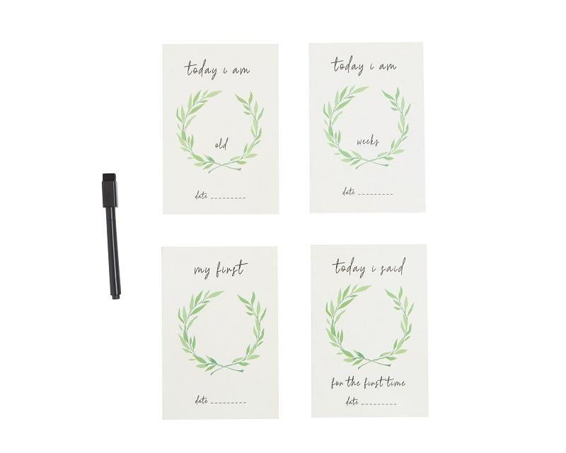 All 4 Ella Personalised Milestone Cards – White With Marker-Outlet Shop For Kids