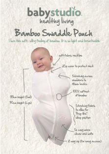 Baby Studio 0.2 TOG Bamboo Swaddlepouch - Bright White-Outlet Shop For Kids