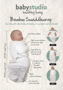 Baby Studio 0.2 TOG Bamboo Swaddlewrap - Bright White-Outlet Shop For Kids