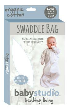 Baby Studio 1.0 TOG Organic Cotton All In One Swaddle Bag - Bright White-Outlet Shop For Kids