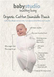 Baby Studio 1.0 TOG Organic Swaddlepouch - Bright White-Outlet Shop For Kids