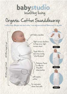 Baby Studio 1.0 TOG Organic Swaddlewrap - Bright White-Outlet Shop For Kids