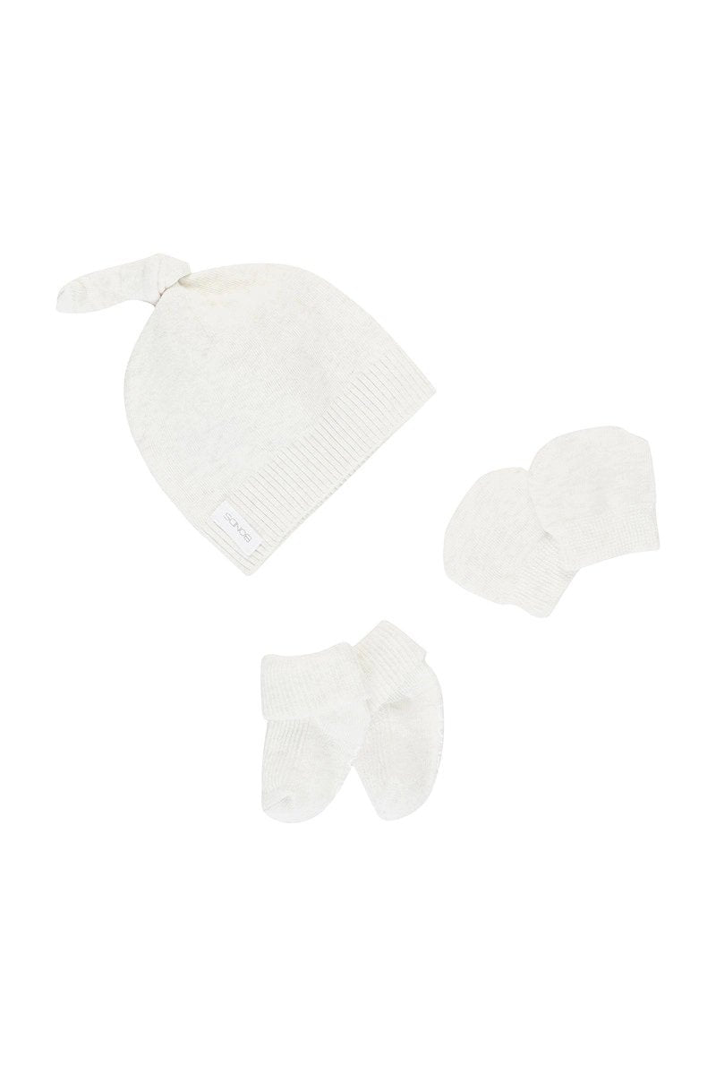 Bonds Baby Organic Beanie Set - Snowy Marle-Outlet Shop For Kids
