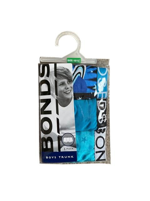 Bonds Boys 3 Pack Trunk - Print/Blue/Aqua Stars - Outlet Shop For Kids